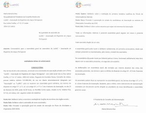 Documento oficial de convocação para assembleia geral dos membros da LusNIC de 2019
